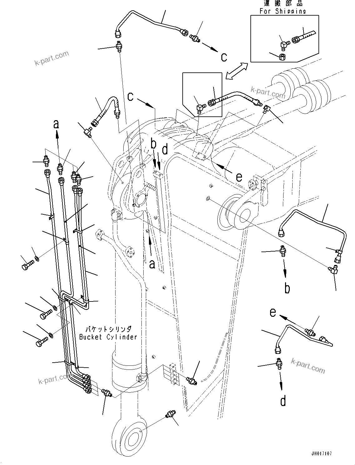 Komatsu parts book diagram for PC800SE-8E0 S/N 67001-UP: ARM, LUBRICATION PIPING(#67001-)