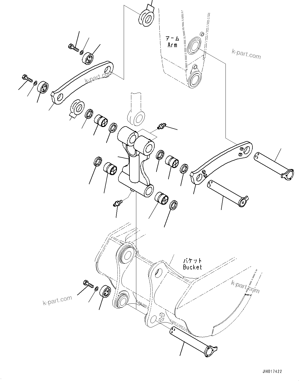 Komatsu parts book diagram for PC800SE-8E0 S/N 67001-UP: ARM, BUCKET LINK(#67001-)
