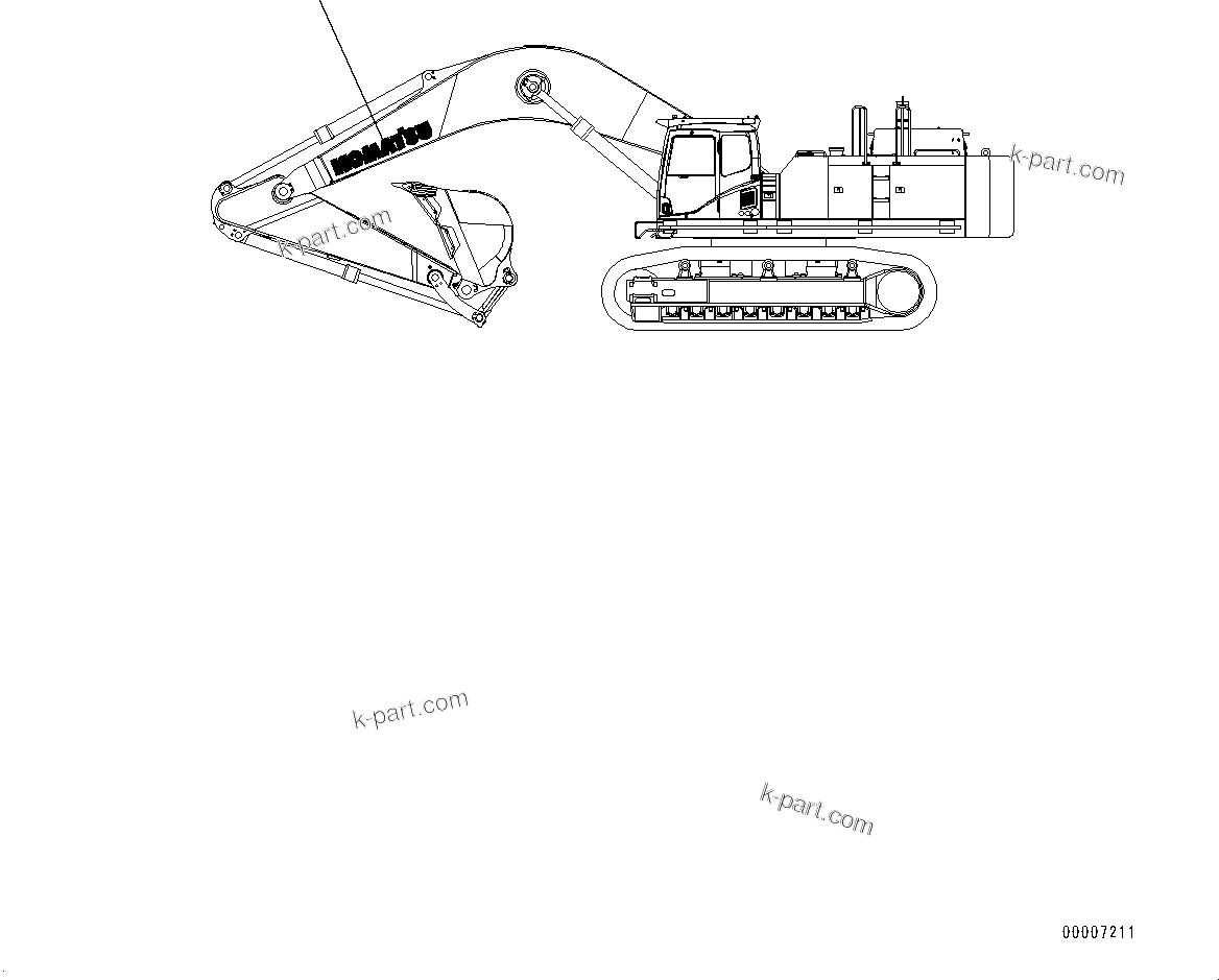 Komatsu parts book diagram for PC800SE-8E0 S/N 67001-UP: KOMATSU LOGO, (#65001-)