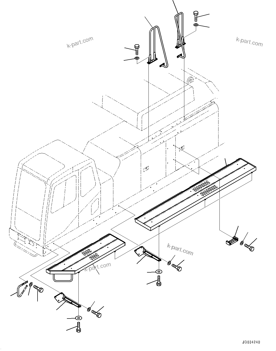 Komatsu parts book diagram for PC800SE-8E0 S/N 67001-UP: CATWALK, (#65001-)