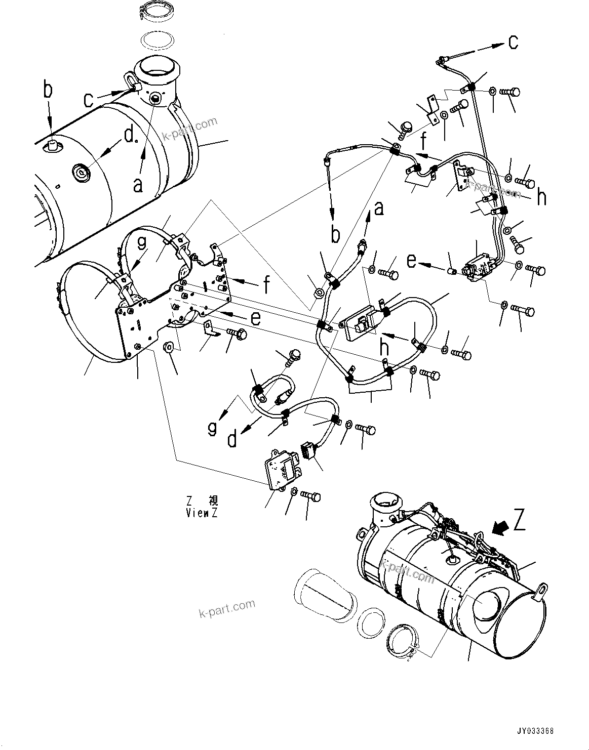 Komatsu parts book diagram for PC360LCI-11 S/N 94001-UP (For KAL): EXHAUST, SCR ASSEMBLY(#90156-)