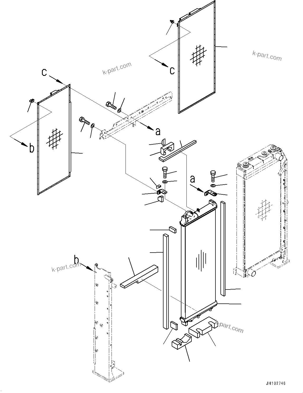 Komatsu parts book diagram for PC360LCI-11 S/N 94001-UP (For KAL): COOLING SYSTEM, OIL COOLER(#92616-)
