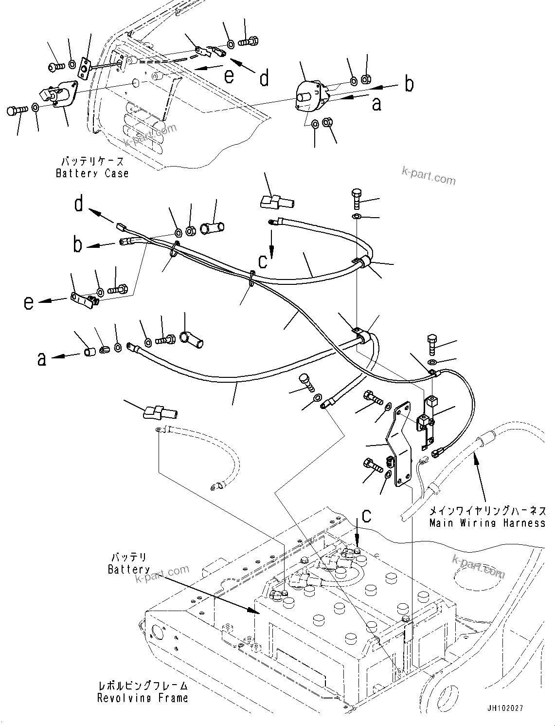 Komatsu parts book diagram for PC360LCI-11 S/N 94001-UP (For KAL): ELECTRIC WIRING HARNESS, BATTERY CABLE FOR DISCONNECT SWITCH(#92346-)