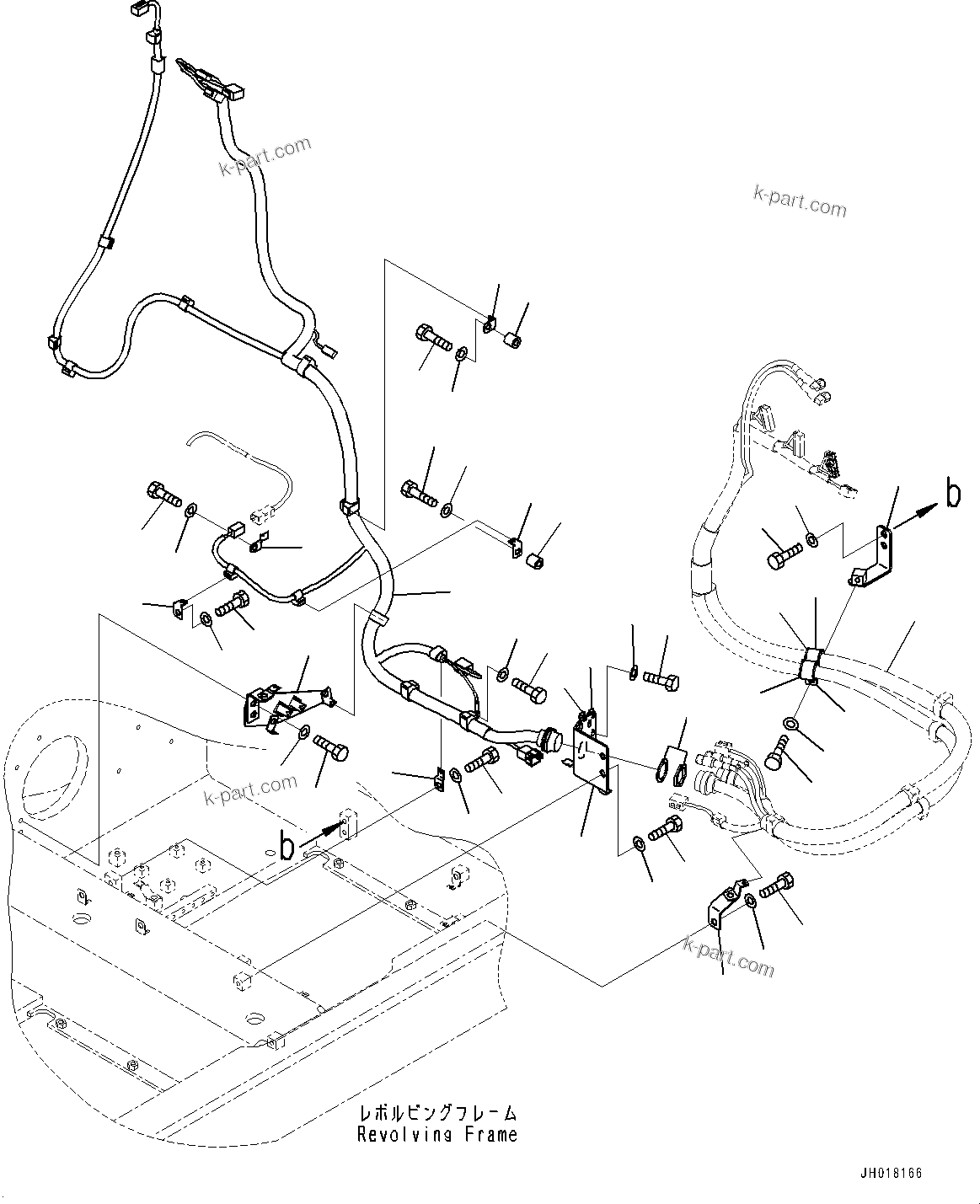 Komatsu parts book diagram for PC360LCI-11 S/N 94001-UP (For KAL): ELECTRIC WIRING HARNESS, WIRING HARNESS AND CLIP (1/2)(#92346-)