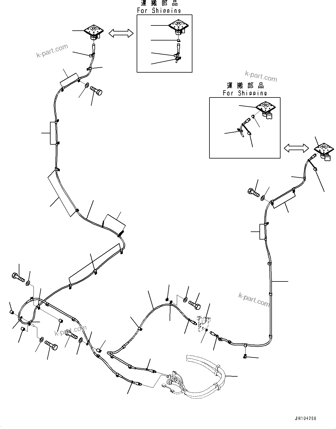Komatsu parts book diagram for PC360LCI-11 S/N 94001-UP (For KAL): ELECTRIC WIRING HARNESS, GNSS ANTENNA(#92346-)
