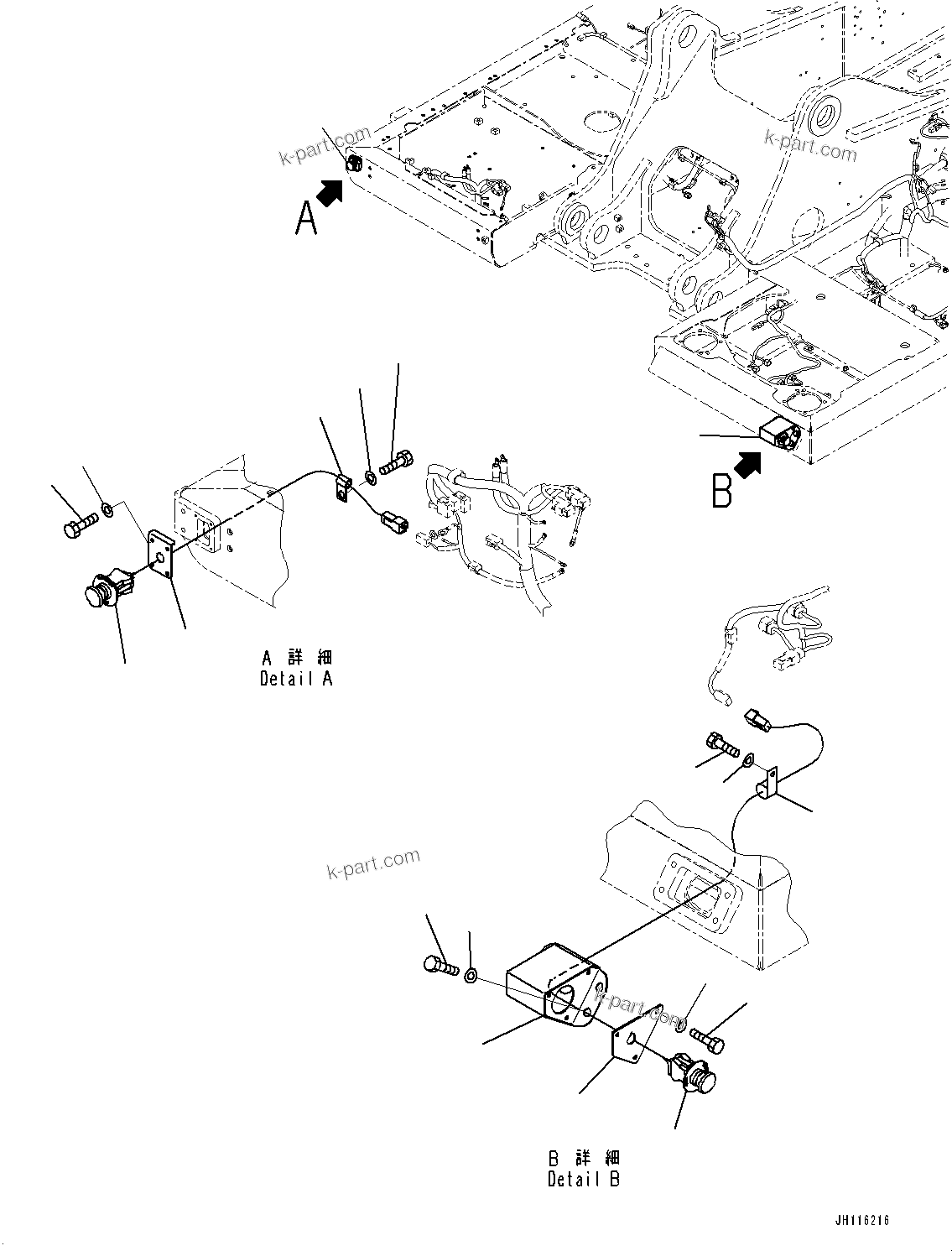 Komatsu parts book diagram for PC360LCI-11 S/N 94001-UP (For KAL): ELECTRIC WIRING HARNESS, EMERGENCY SWITCH(#92346-)