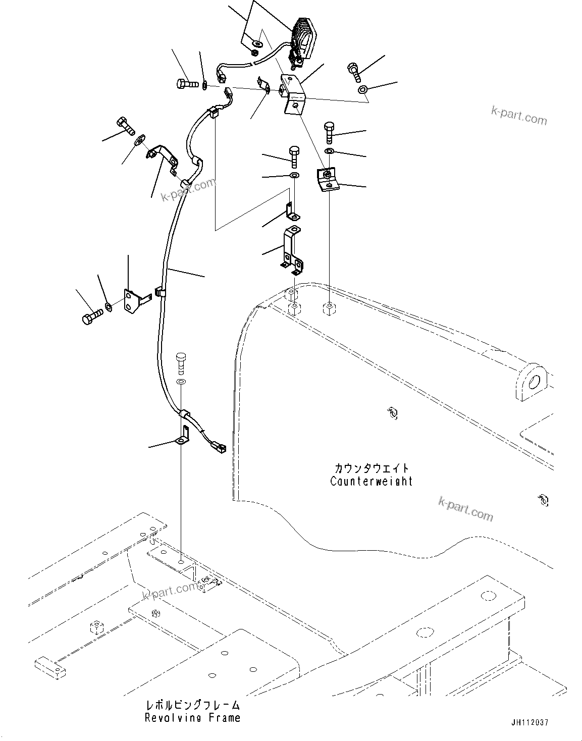 Komatsu parts book diagram for PC360LCI-11 S/N 94001-UP (For KAL): ADDITIONAL REAR WORKING LAMP, COUNTERWEIGHT(#94001-)