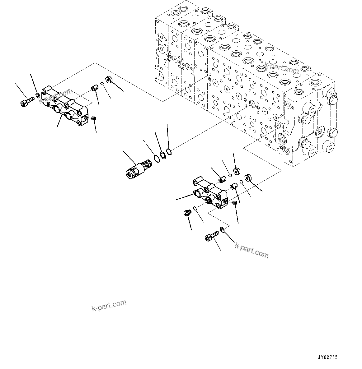 Komatsu parts book diagram for PC360LCI-11 S/N 94001-UP (For KAL): CONTROL VALVE, 9-SPOOL (11/26)(#90001-)