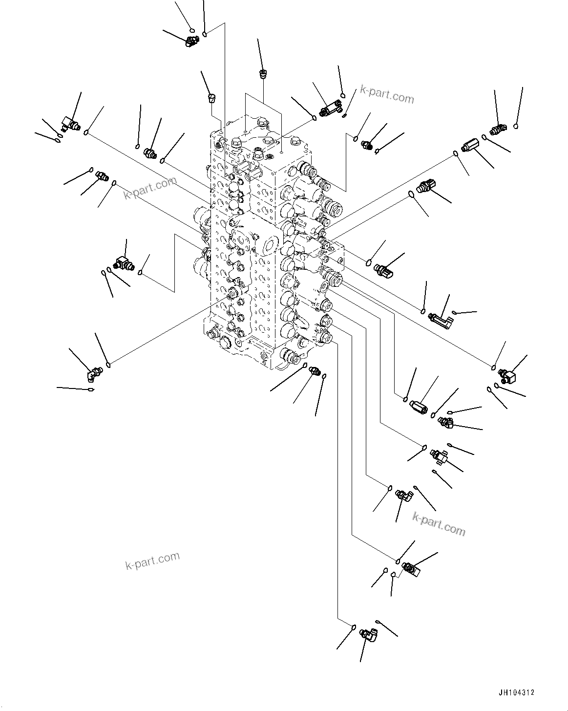 Komatsu parts book diagram for PC360LCI-11 S/N 94001-UP (For KAL): CONTROL VALVE, RELATED PARTS(#90001-)