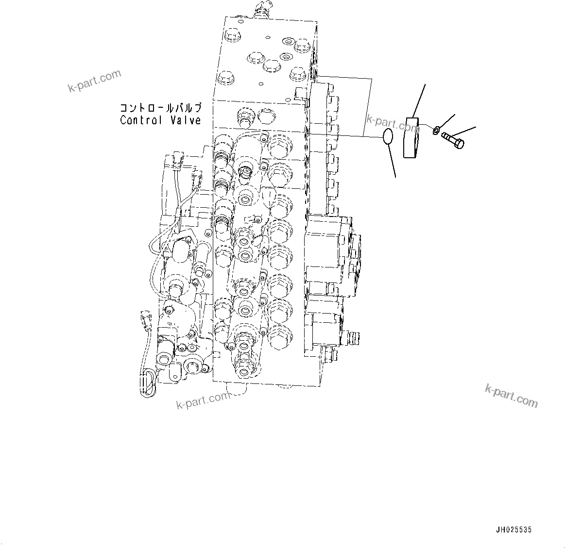 Komatsu parts book diagram for PC360LCI-11 S/N 94001-UP (For KAL): CONTROL VALVE, BLIND PARTS(#90001-)
