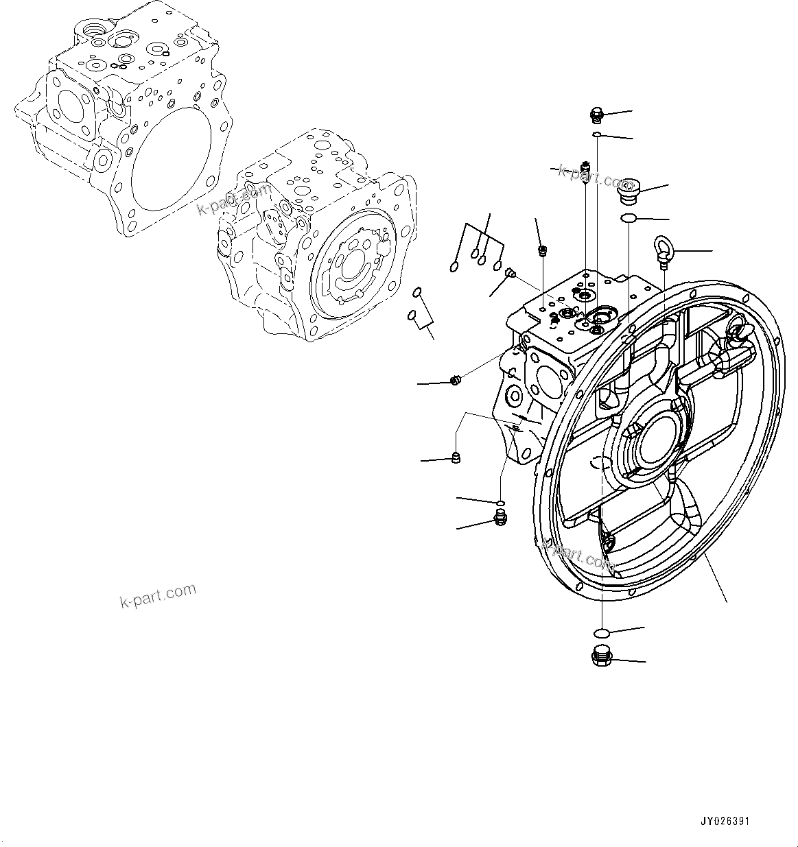 Komatsu parts book diagram for PC360LCI-11 S/N 94001-UP (For KAL): HYDRAULIC PUMP, PISTON PUMP (1/13)(#90652-)