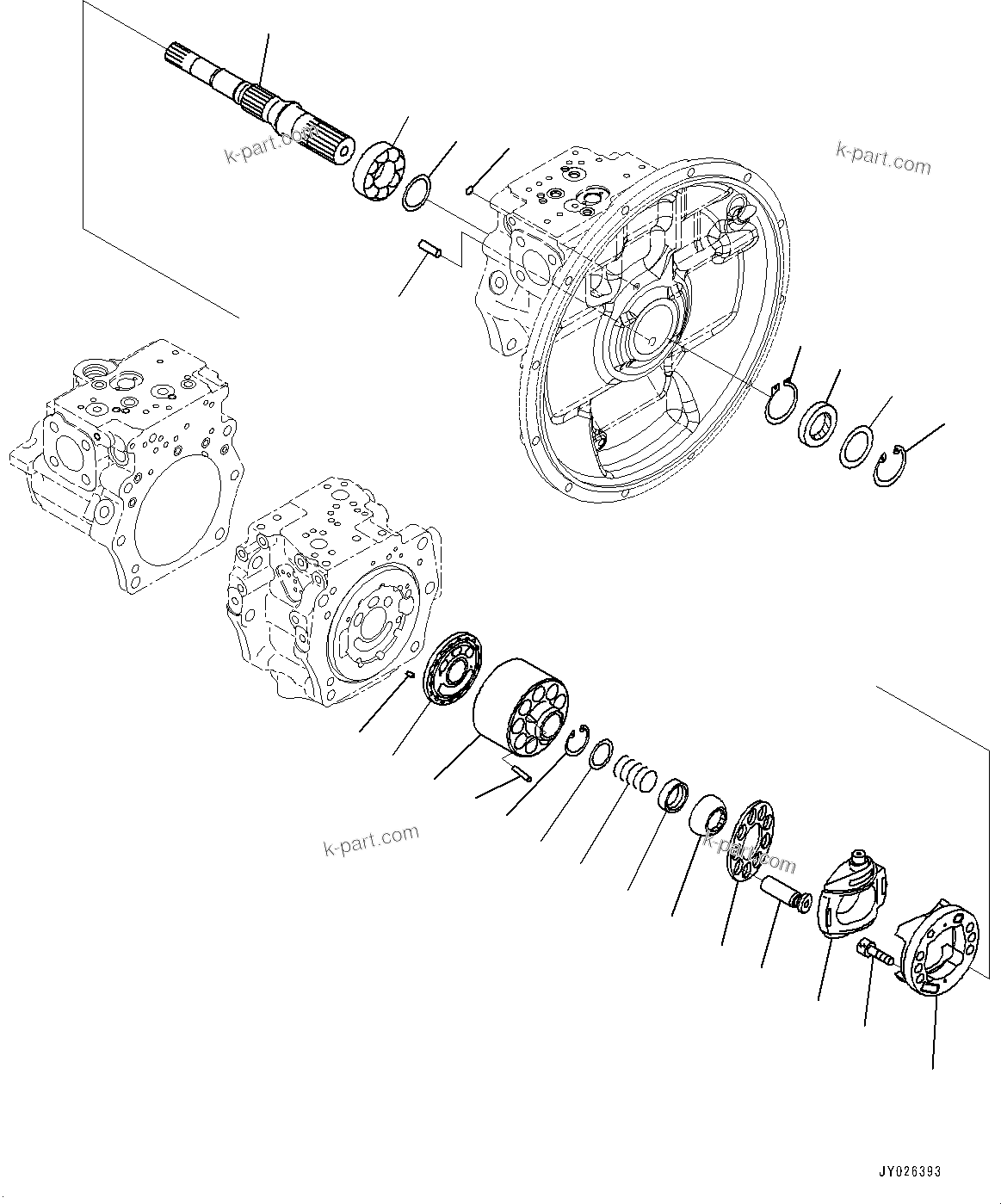 Komatsu parts book diagram for PC360LCI-11 S/N 94001-UP (For KAL): HYDRAULIC PUMP, PISTON PUMP (3/13)(#90652-)