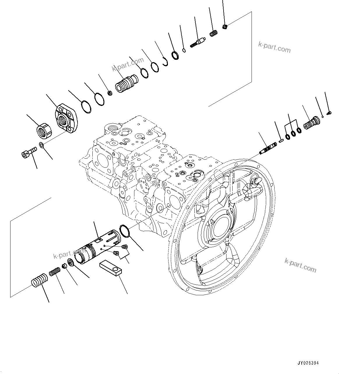 Komatsu parts book diagram for PC360LCI-11 S/N 94001-UP (For KAL): HYDRAULIC PUMP, PISTON PUMP (4/13)(#90652-)