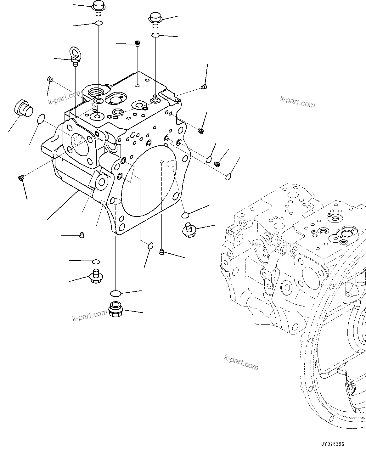 Komatsu parts book diagram for PC360LCI-11 S/N 94001-UP (For KAL): HYDRAULIC PUMP, PISTON PUMP (6/13)(#90652-)