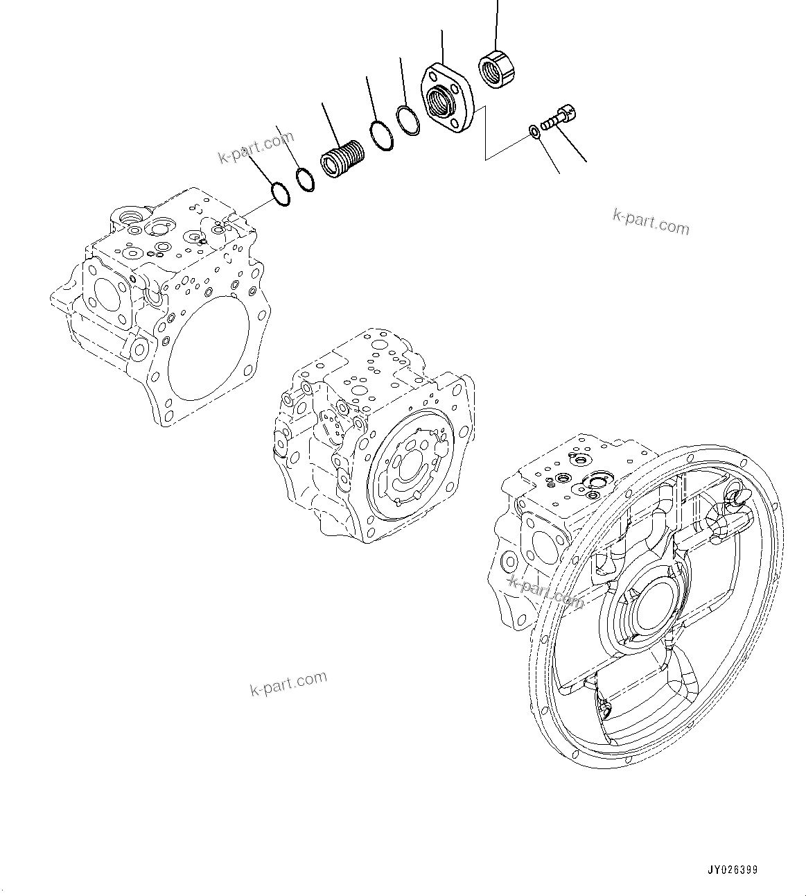 Komatsu parts book diagram for PC360LCI-11 S/N 94001-UP (For KAL): HYDRAULIC PUMP, PISTON PUMP (9/13)(#90652-)