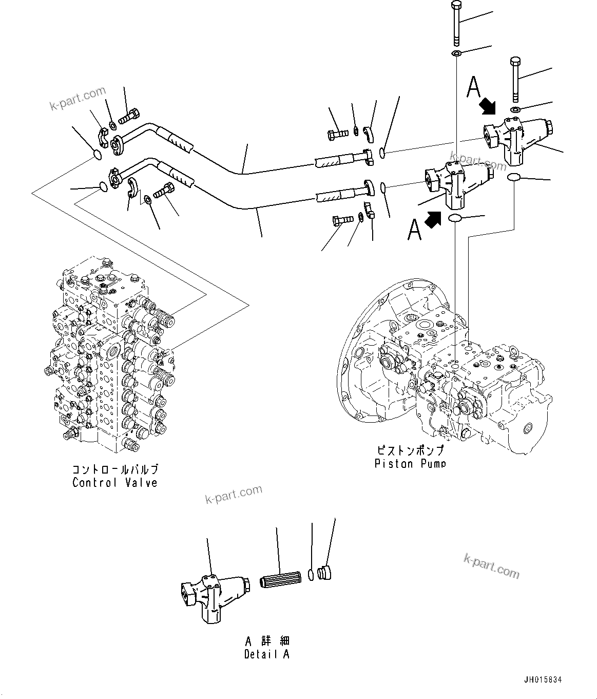 Komatsu parts book diagram for PC360LCI-11 S/N 94001-UP (For KAL): DELIVERY PIPING, (#90156-)