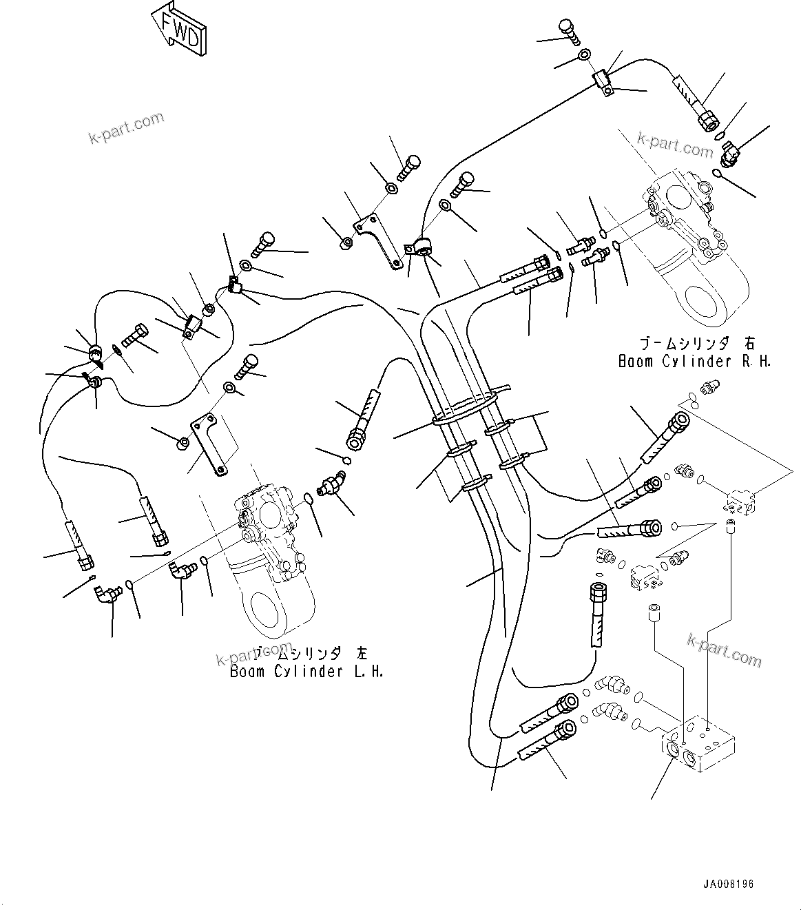 Komatsu parts book diagram for PC360LCI-11 S/N 94001-UP (For KAL): ANTI-DROP VALVE, BOOM ANTI-DROP VALVE PIPING(#90156-)