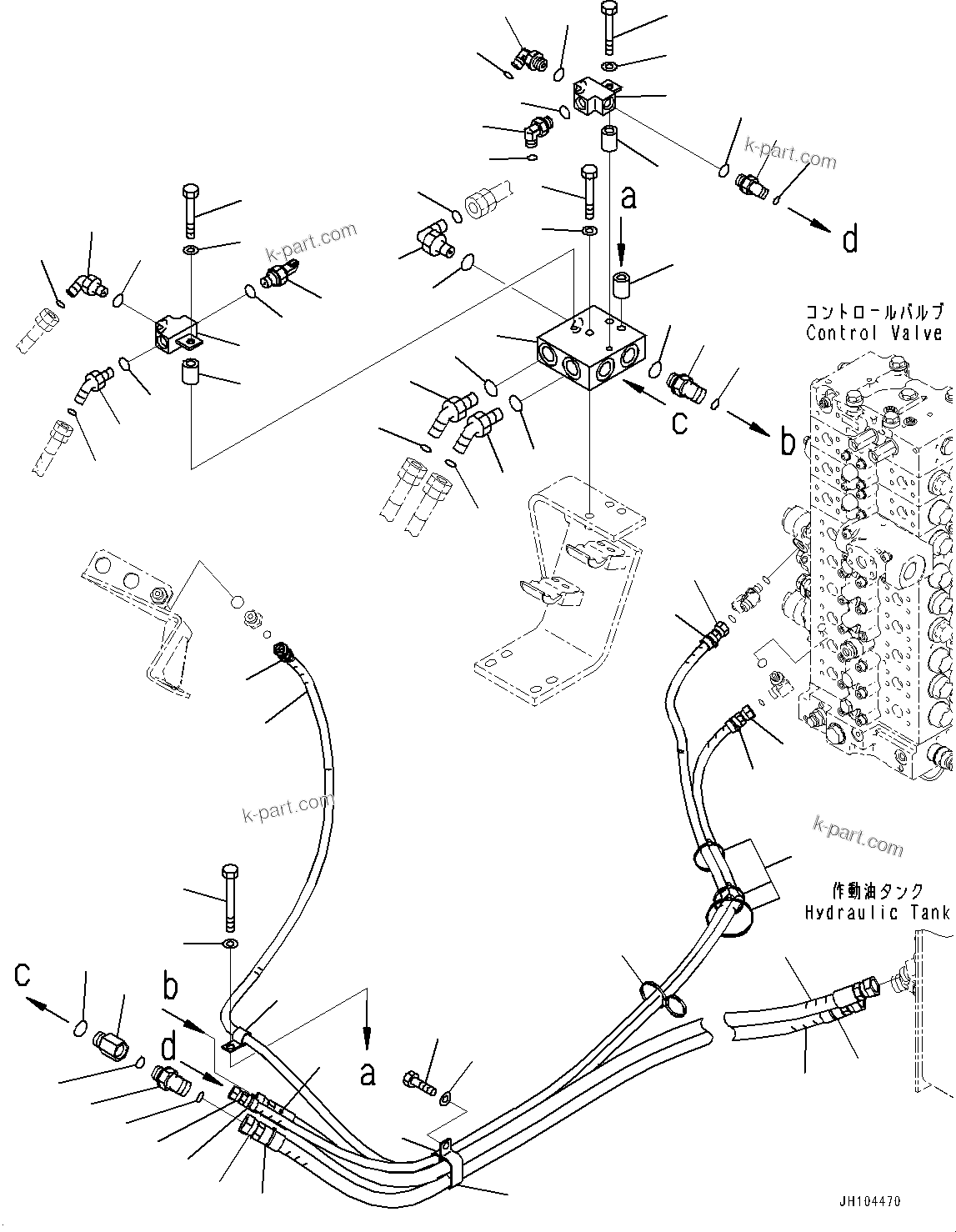 Komatsu parts book diagram for PC360LCI-11 S/N 94001-UP (For KAL): ANTI-DROP VALVE, CHASSIS SIDE PIPING(#90156-)