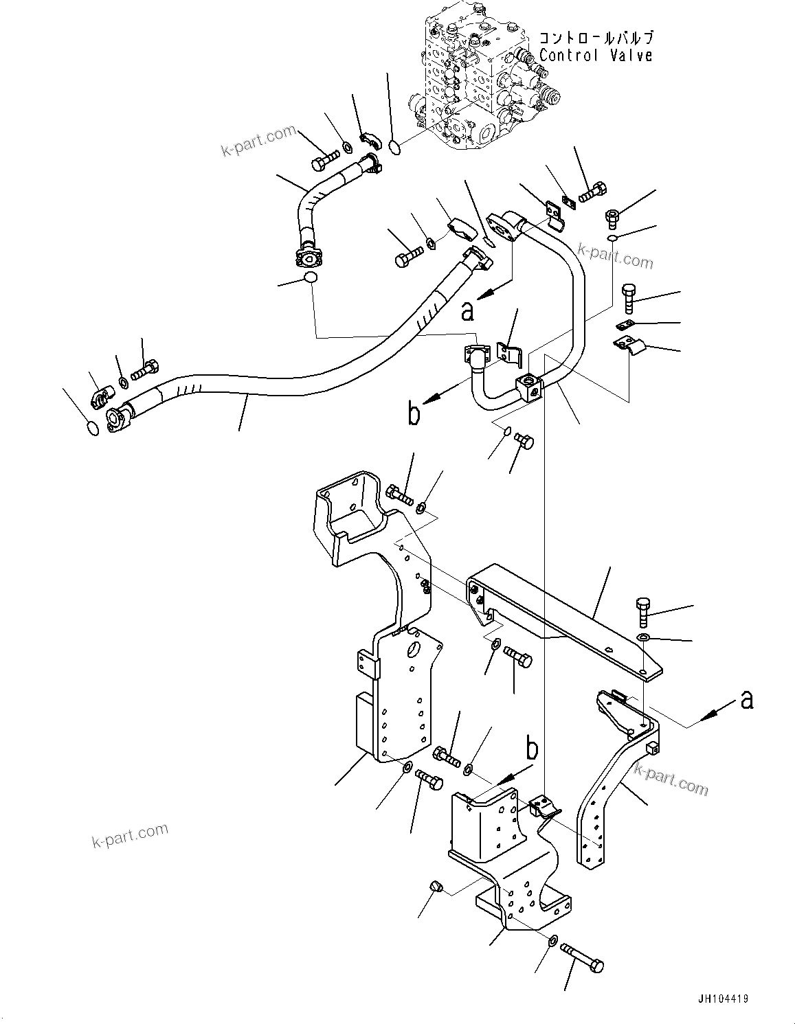 Komatsu parts book diagram for PC360LCI-11 S/N 94001-UP (For KAL): ATTACHMENT PIPING, MAIN PIPING, L.H.(#94001-)