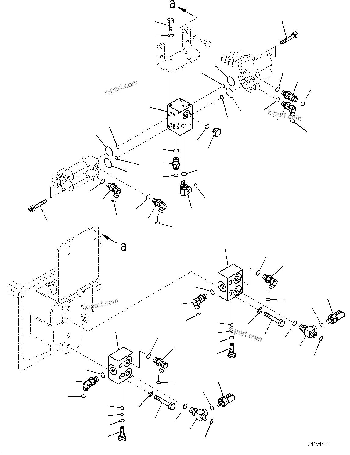 Komatsu parts book diagram for PC360LCI-11 S/N 94001-UP (For KAL): QUICK COUPLER PIPING, VALVE MOUNTING(#94001-)