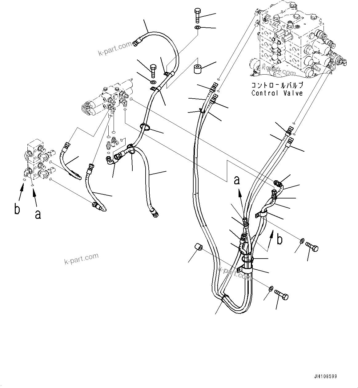 Komatsu parts book diagram for PC360LCI-11 S/N 94001-UP (For KAL): QUICK COUPLER PIPING, PIPING (2/2)(#94001-)