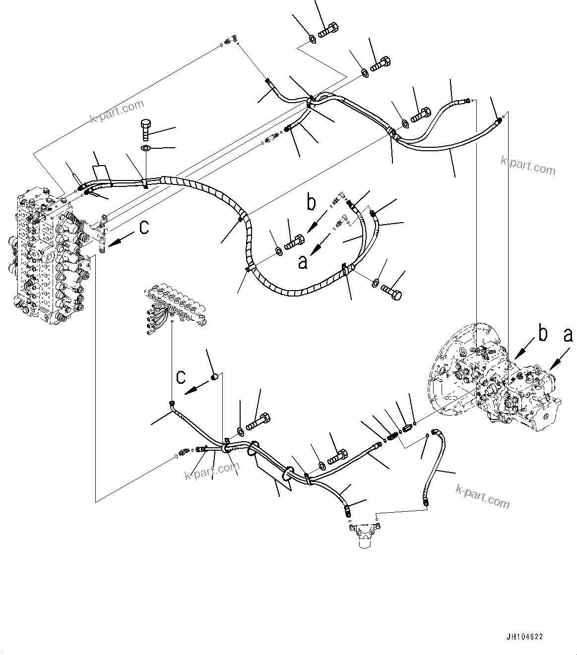 Komatsu parts book diagram for PC360LCI-11 S/N 94001-UP (For KAL): LS PIPING, (#90156-)