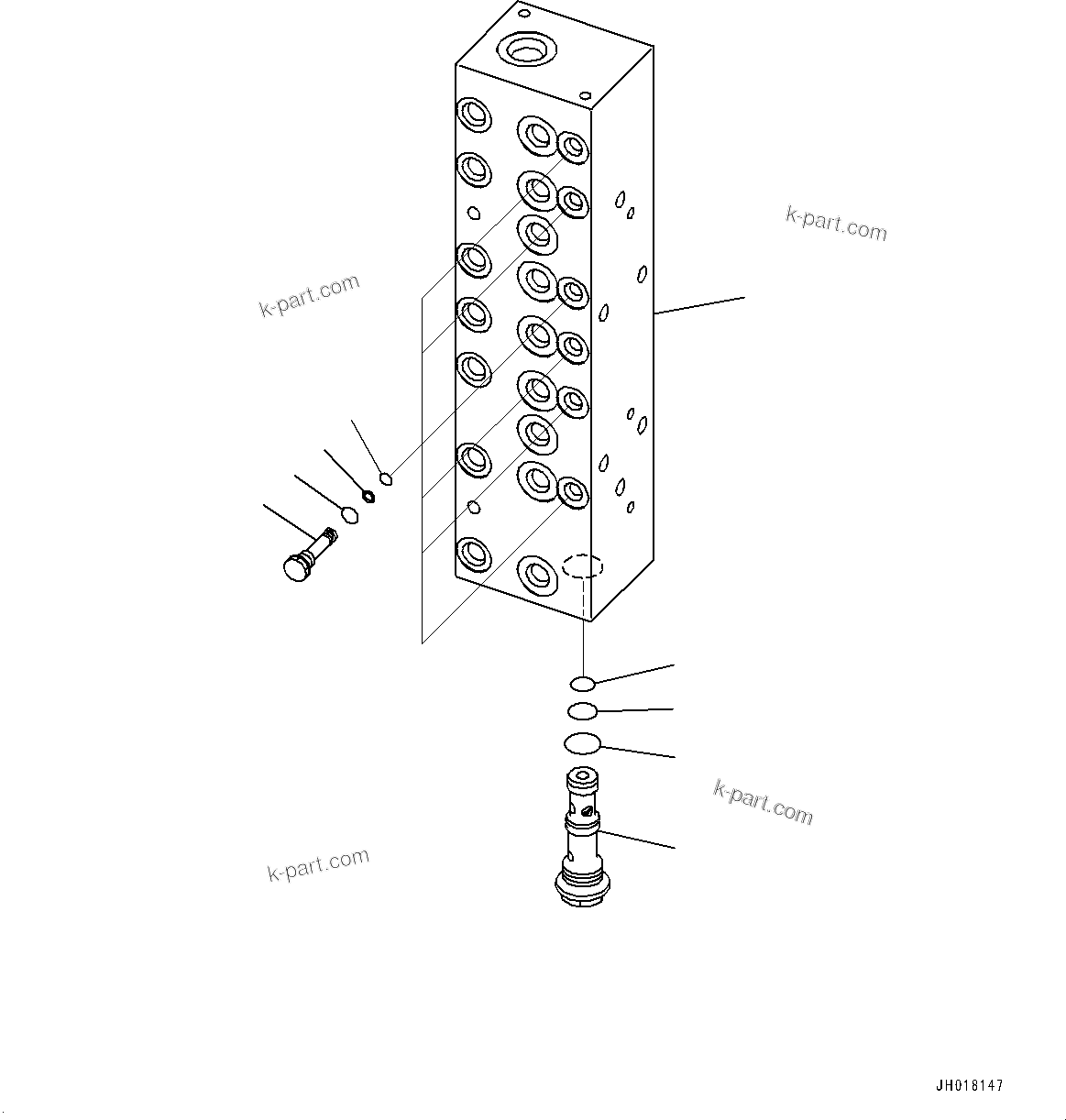 Komatsu parts book diagram for PC360LCI-11 S/N 94001-UP (For KAL): PRESSURE SWITCH BLOCK, EPC VALVE(#90156-)