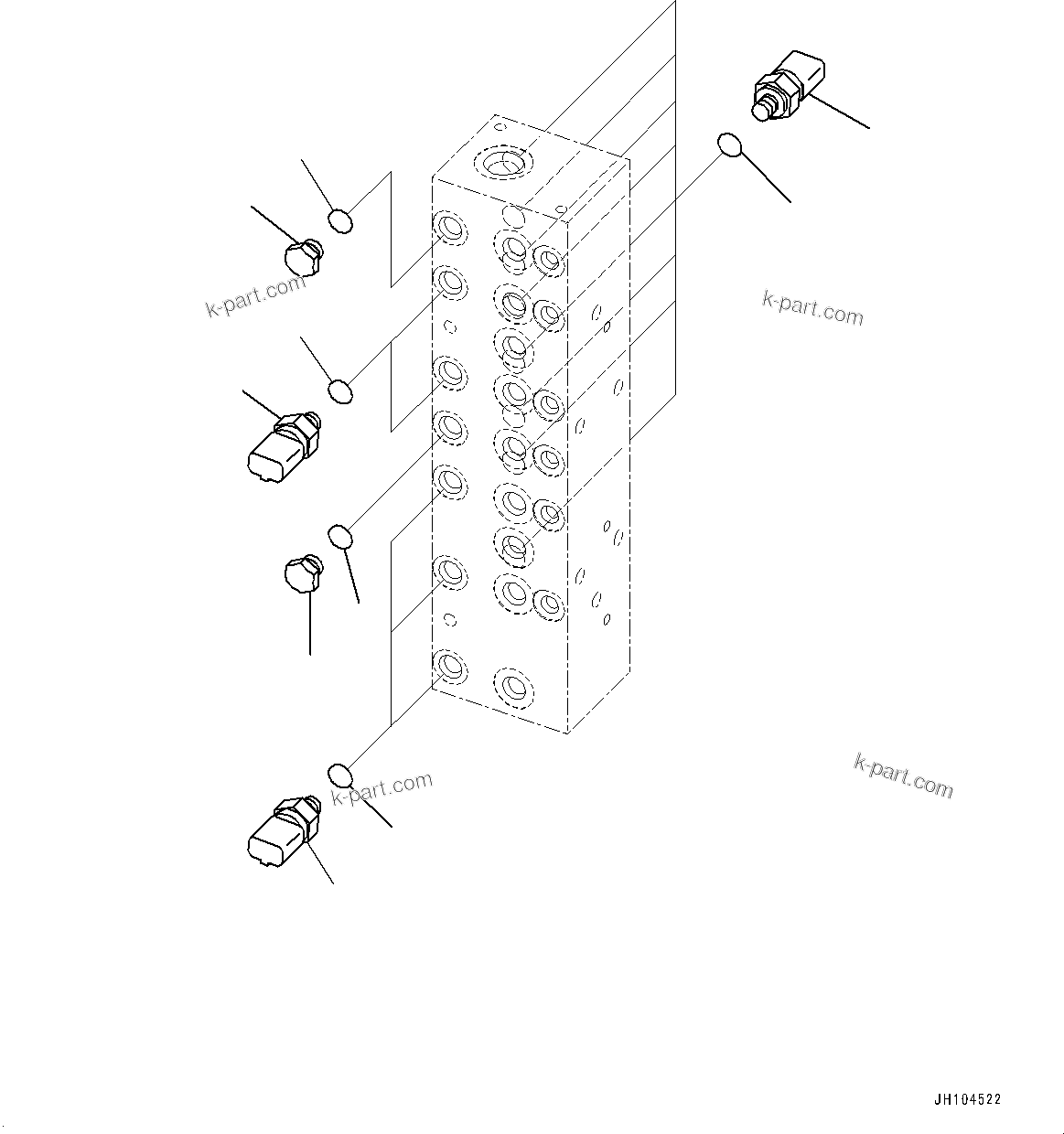 Komatsu parts book diagram for PC360LCI-11 S/N 94001-UP (For KAL): PRESSURE SWITCH BLOCK, SENSOR(#90156-)