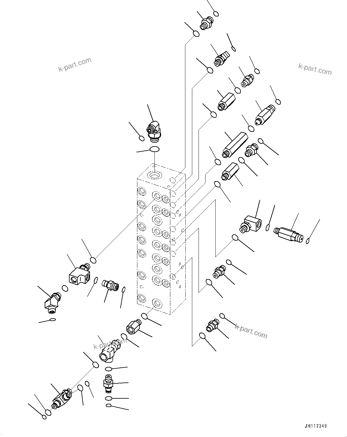 Komatsu parts book diagram for PC360LCI-11 S/N 94001-UP (For KAL): PRESSURE SWITCH BLOCK, CONNECTING PARTS (3/3)(#90156-)