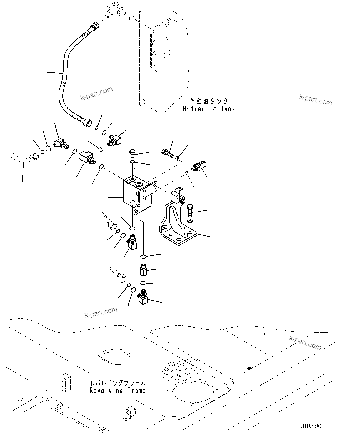 Komatsu parts book diagram for PC360LCI-11 S/N 94001-UP (For KAL): PRESSURE SWITCH BLOCK, BRACKET (2/2)(#90156-)