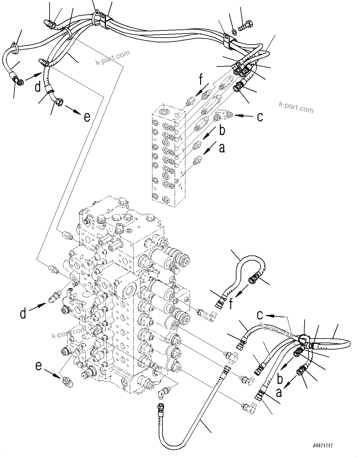 Komatsu parts book diagram for PC360LCI-11 S/N 94001-UP (For KAL): PROPORTIONAL PRESSURE CONTROL (PPC) MAIN PIPING, (#90160-)