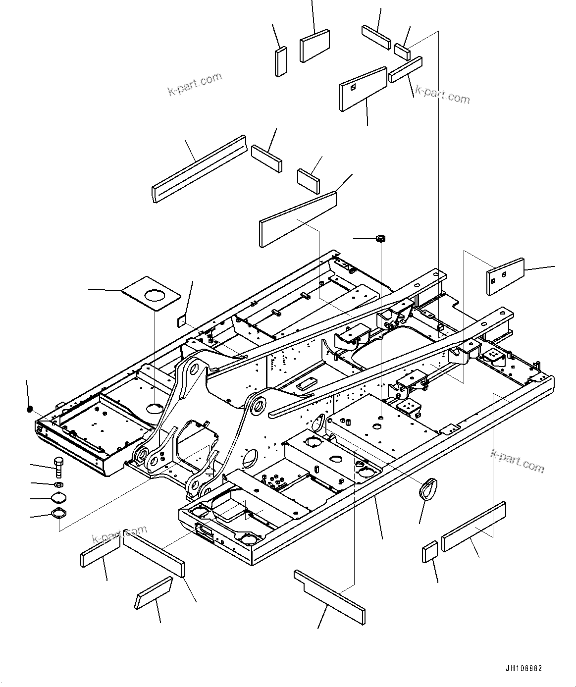 Komatsu parts book diagram for PC360LCI-11 S/N 94001-UP (For KAL): REVOLVING FRAME, (1/2)(#92346-)