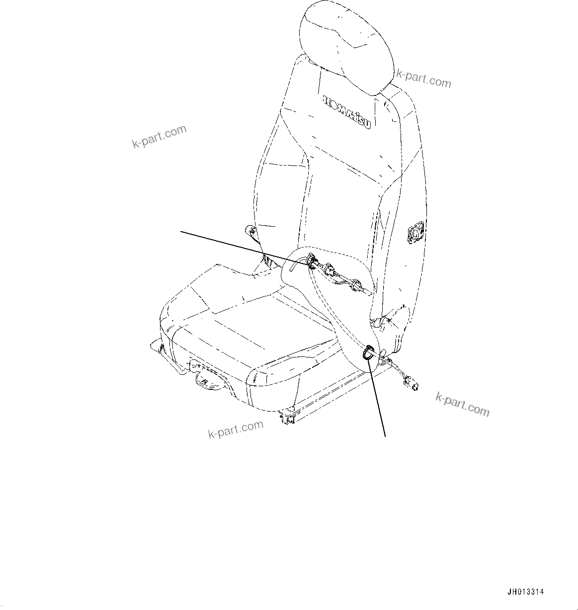 Komatsu parts book diagram for PC360LCI-11 S/N 94001-UP (For KAL): OPERATOR'S SEAT, BAND(#90156-)