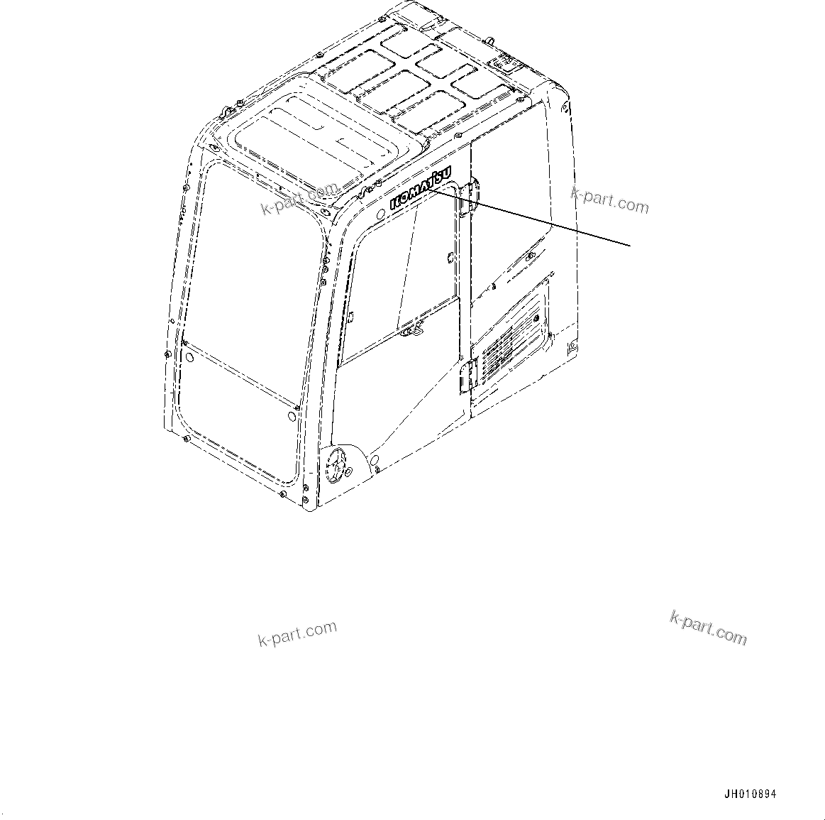 Komatsu parts book diagram for PC360LCI-11 S/N 94001-UP (For KAL): CAB, KOMATSU MARK(#94001-)