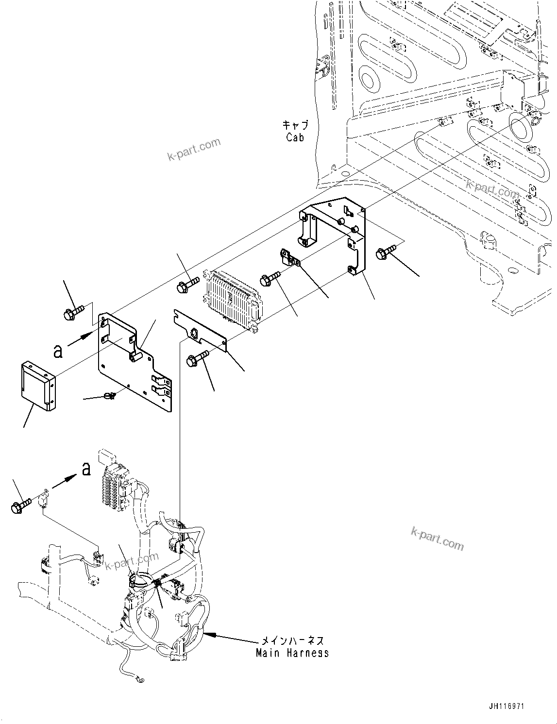 Komatsu parts book diagram for PC360LCI-11 S/N 94001-UP (For KAL): CAB, CAB IN PARTS, AIR CONDITIONER CONTROLLER(#94001-)