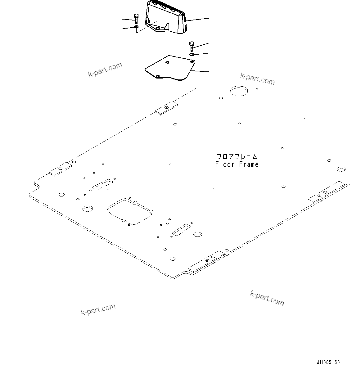 Komatsu parts book diagram for PC360LCI-11 S/N 94001-UP (For KAL): CAB, FLOOR, FOOTREST, L.H.(#94001-)