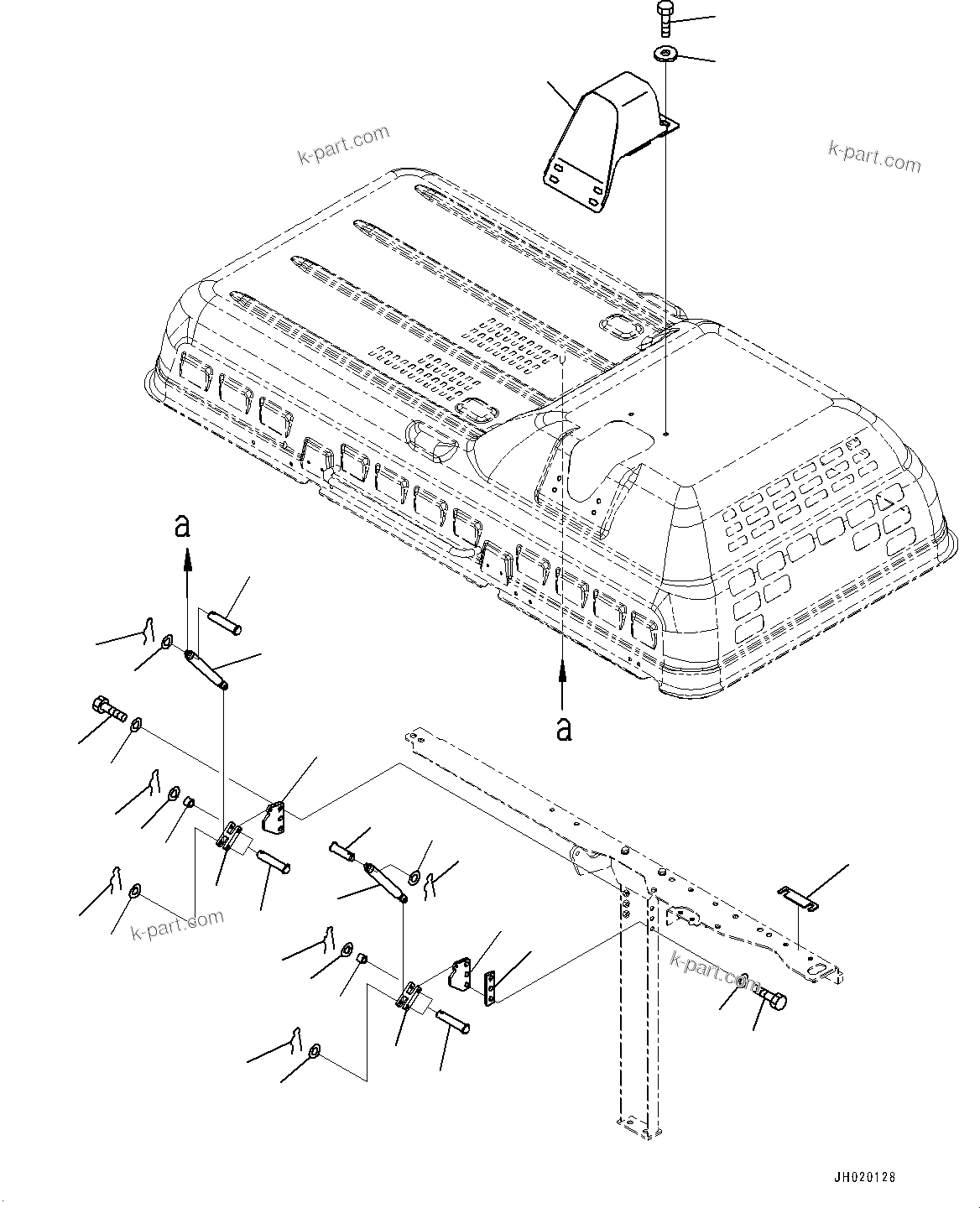 Komatsu parts book diagram for PC360LCI-11 S/N 94001-UP (For KAL): ENGINE HOOD, (2/2)(#91461-)
