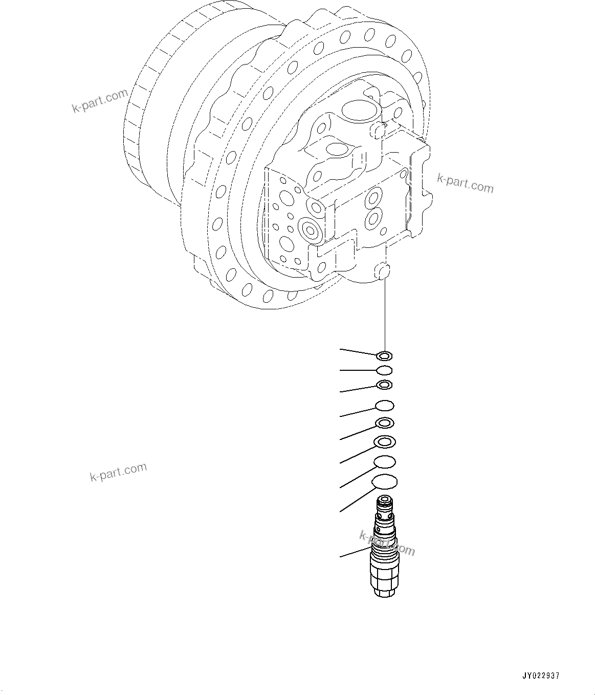 Komatsu parts book diagram for PC360LCI-11 S/N 94001-UP (For KAL): TRAVEL MOTOR AND FINAL DRIVE, TRAVEL MOTOR, L.H. (3/3)(#90512-)