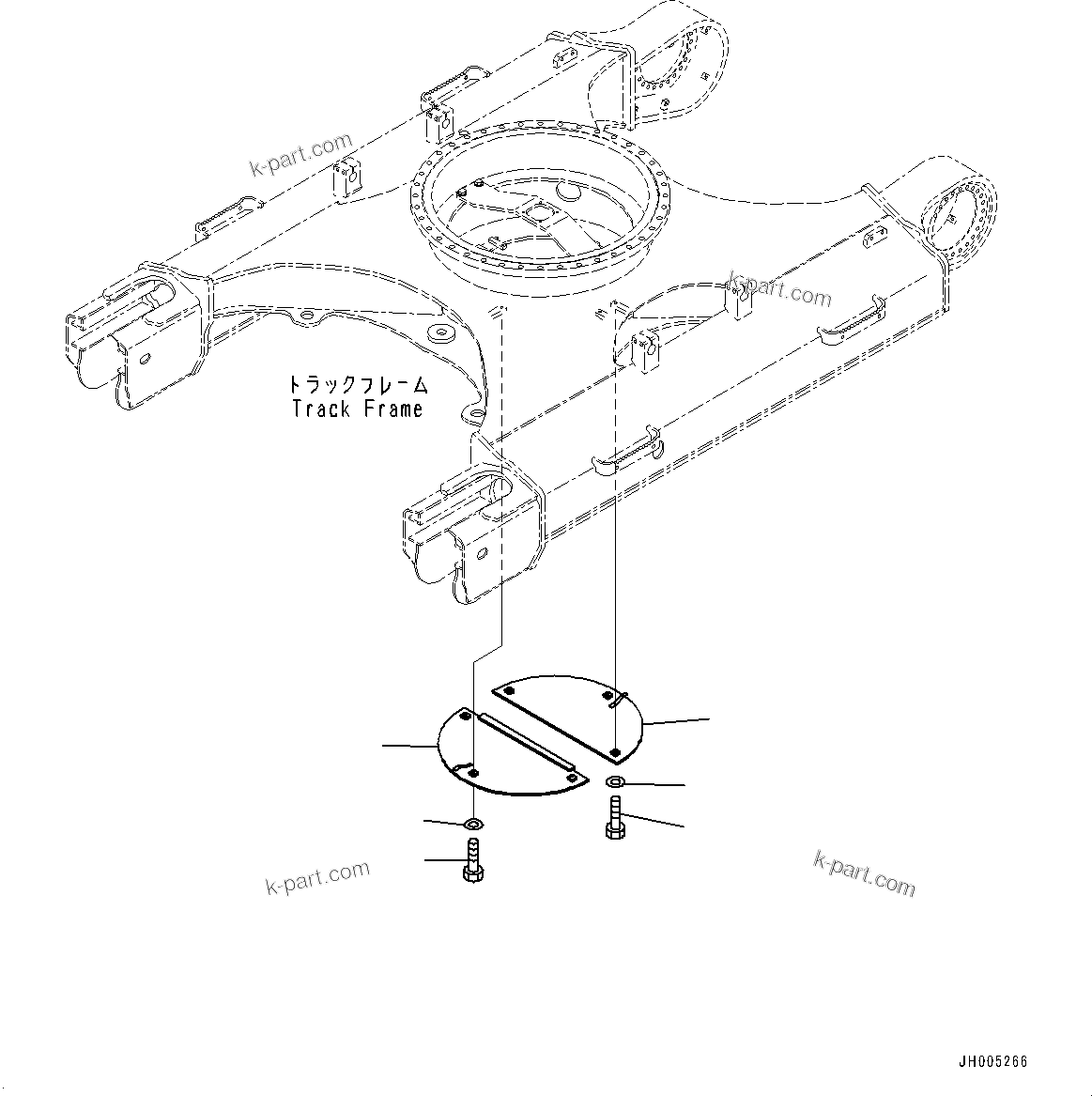 Komatsu parts book diagram for PC360LCI-11 S/N 94001-UP (For KAL): TRACK FRAME UNDER COVER, (#90156-)