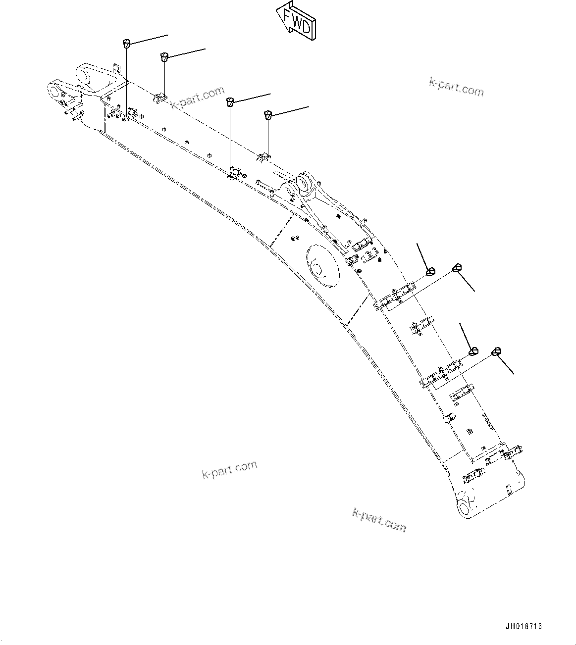 Komatsu parts book diagram for PC360LCI-11 S/N 94001-UP (For KAL): BOOM, PLUG(#94001-)