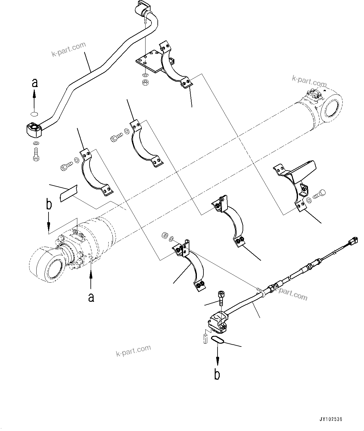 Komatsu parts book diagram for PC360LCI-11 S/N 94001-UP (For KAL): BOOM CYLINDER, INNER PARTS, BOOM CYLINDER, L.H. (1/3)(#90156-)