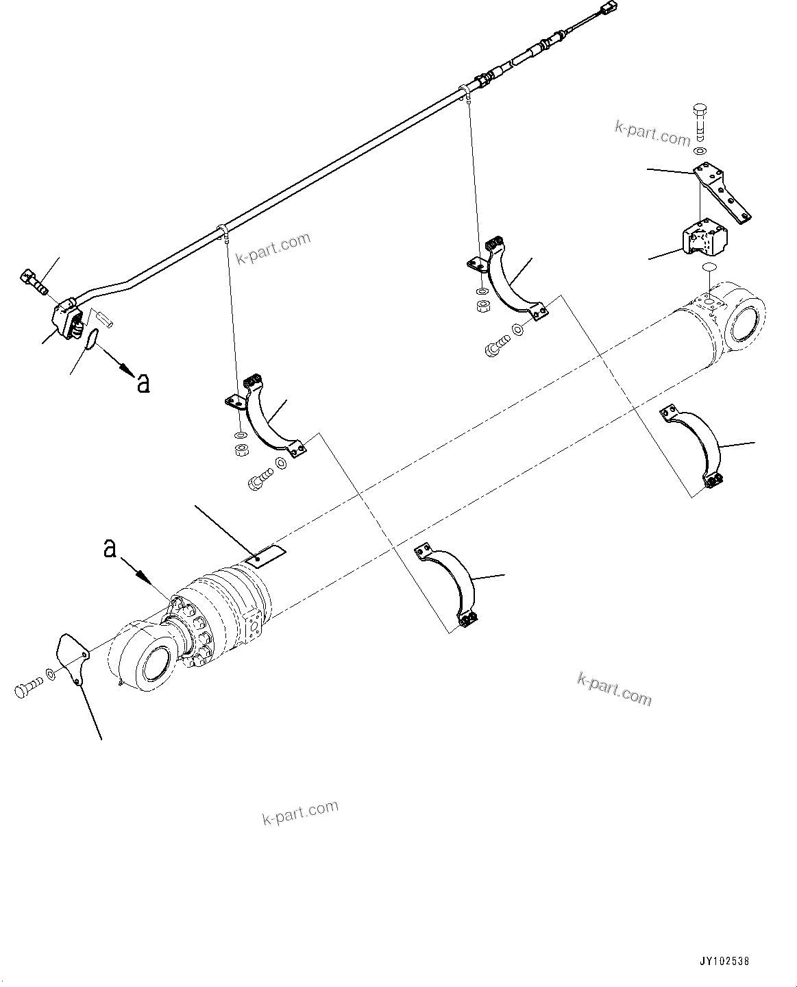 Komatsu parts book diagram for PC360LCI-11 S/N 94001-UP (For KAL): ARM CYLINDER, INNER PARTS, ARM CYLINDER (1/3)(#90156-)