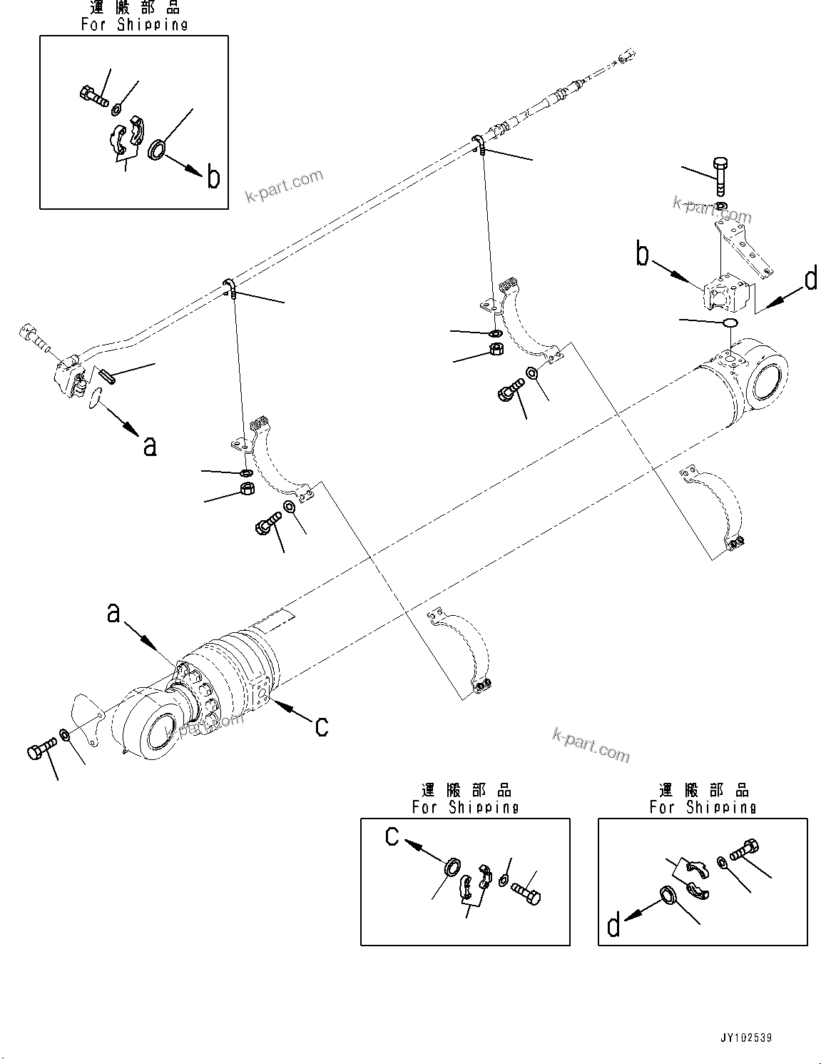 Komatsu parts book diagram for PC360LCI-11 S/N 94001-UP (For KAL): ARM CYLINDER, INNER PARTS, ARM CYLINDER (3/3)(#90156-)