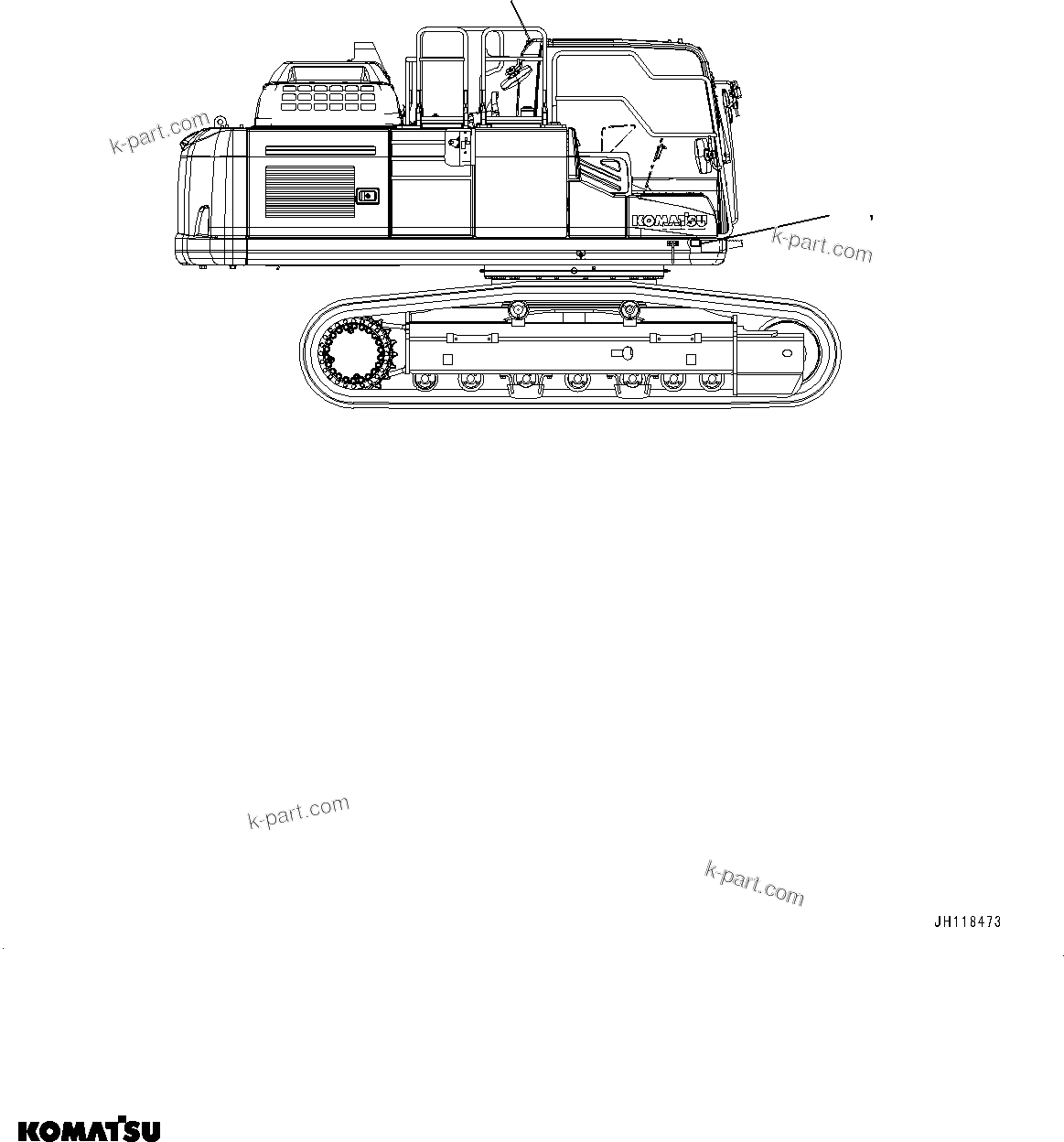 Komatsu parts book diagram for PC360LCI-11 S/N 94001-UP (For KAL): NAME PLATE, (#94001-)