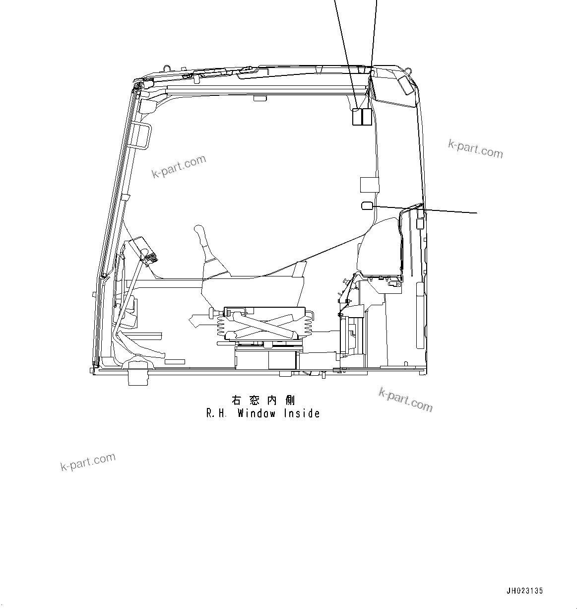 Komatsu parts book diagram for PC360LCI-11 S/N 94001-UP (For KAL): CAUTION PLATES, WINDOW LOCK, (#90156-)