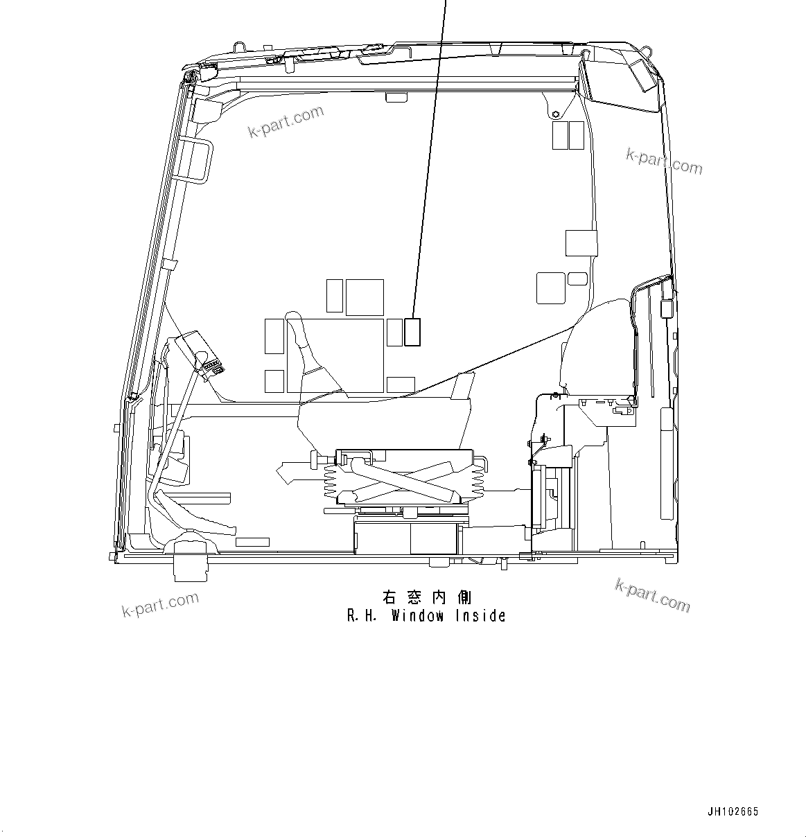 Komatsu parts book diagram for PC360LCI-11 S/N 94001-UP (For KAL): SEAT BELT WEARING PLATE, (#90156-)