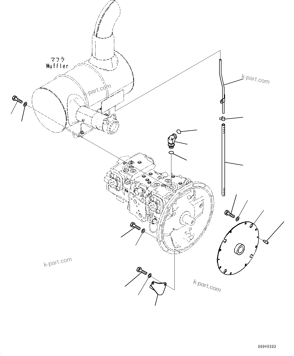 Komatsu parts book diagram for PC290LC-8 S/N 32001-UP: DAMPER, MOUNTING(#30471-)