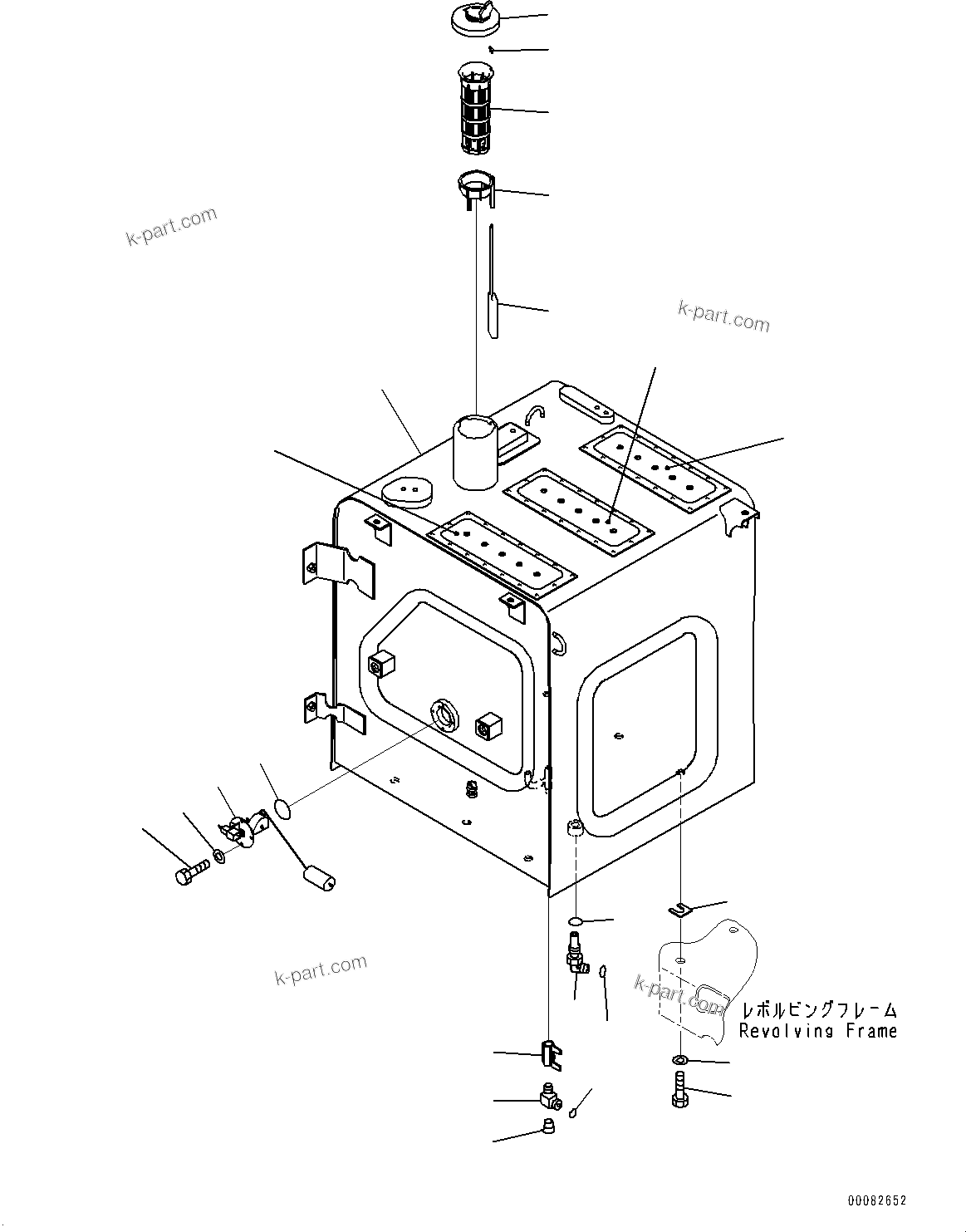 Komatsu parts book diagram for PC290LC-8 S/N 32001-UP: FUEL TANK, (#30471-)