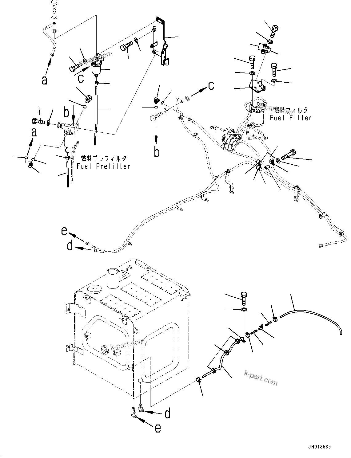 Komatsu parts book diagram for PC290LC-8 S/N 32001-UP: FUEL PIPING, DRAIN PIPING(#30471-)