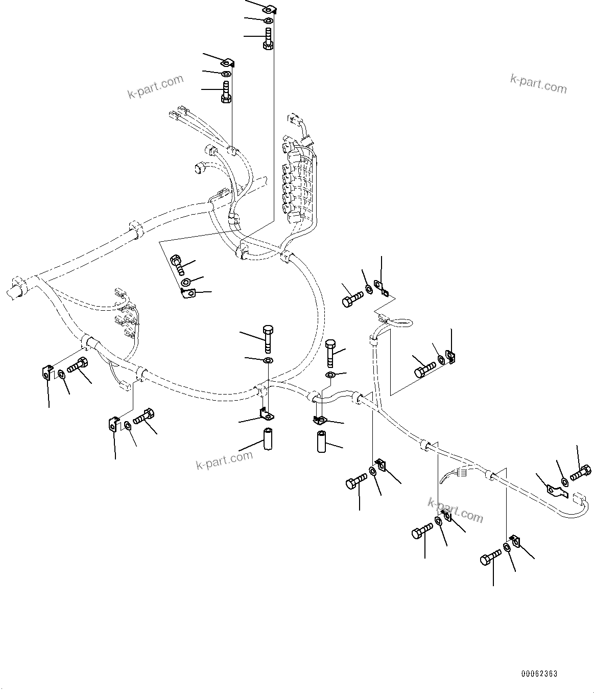 Komatsu parts book diagram for PC290LC-8 S/N 32001-UP: ELECTRIC WIRING HARNESS, MAIN WIRING HARNESS (2/3)(#30471-)